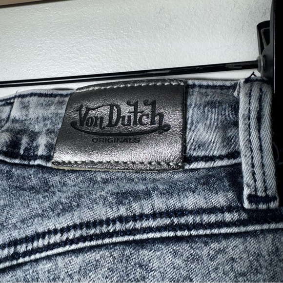 Von Dutch Vintage Acid Wash Ribbon Cut Out Jeans Size 26 100% Cotton - Picture 13 of 15